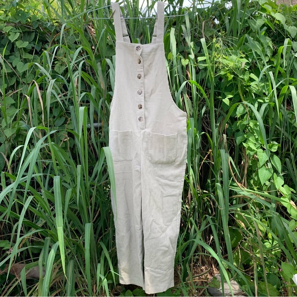 CORDUROY BEIGE OVERALLS - Picture 3 of 4
